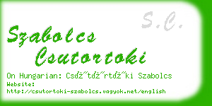szabolcs csutortoki business card